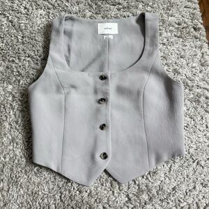 Aritzia Wilfred Gray Sleeveless Bustier Blouse